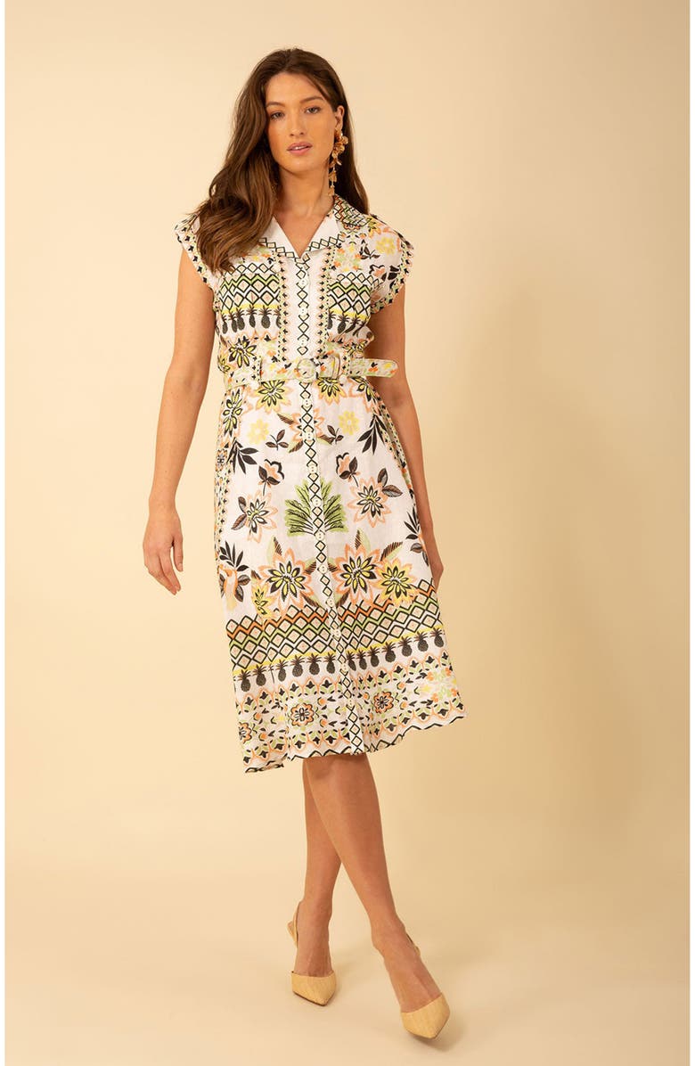 Hale Bob Daniela Midi Linen Dress, Main, color,