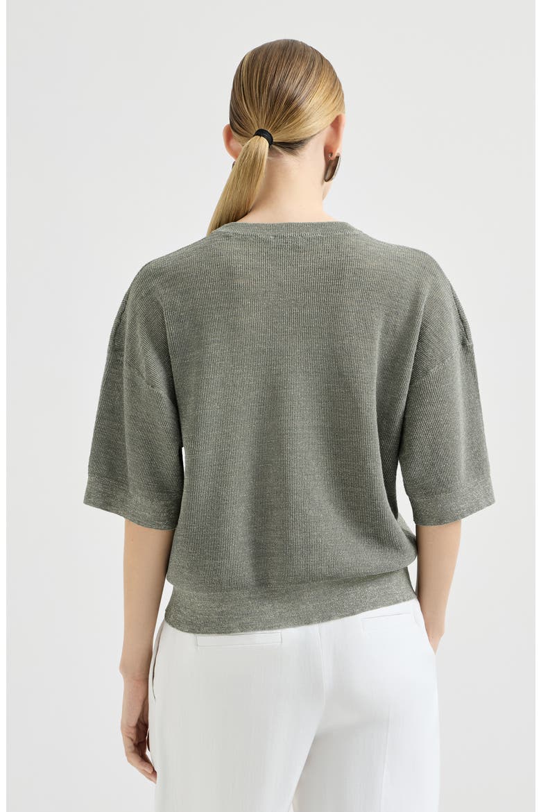 Sparkling linen sweater, Alternate, color, Military