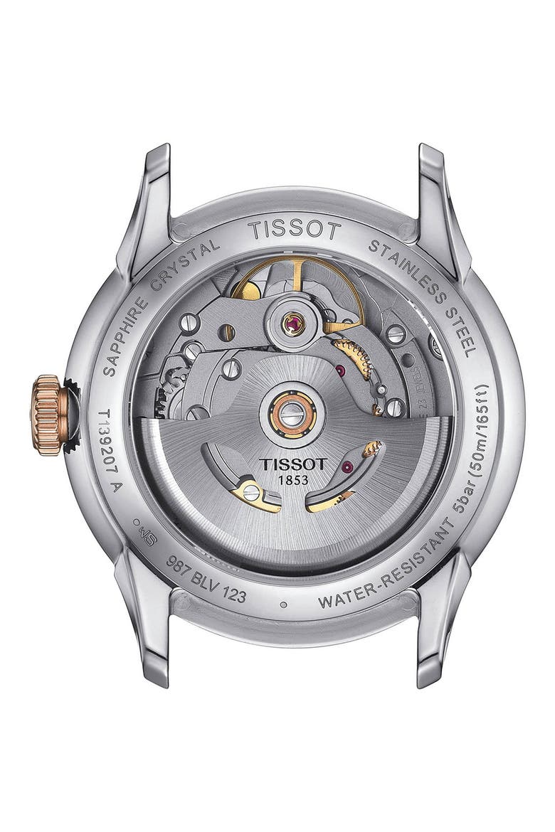 Chemin des Tourelles Powermatic 80 Bracelet Watch, 34mm, Alternate, color, SILVER/ ROSE GOLD