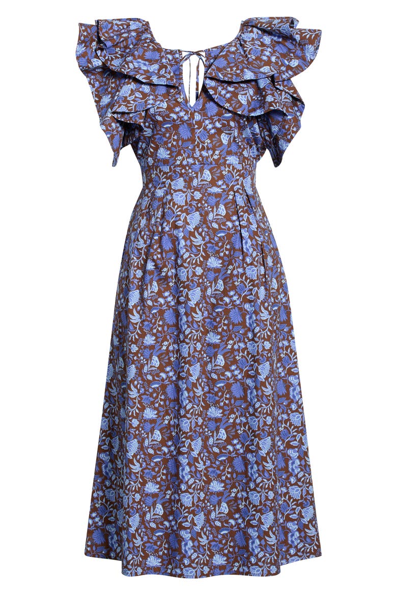 Francine Toile Sky Santana A-Line Dress, Alternate, color, BROWN-BLUE