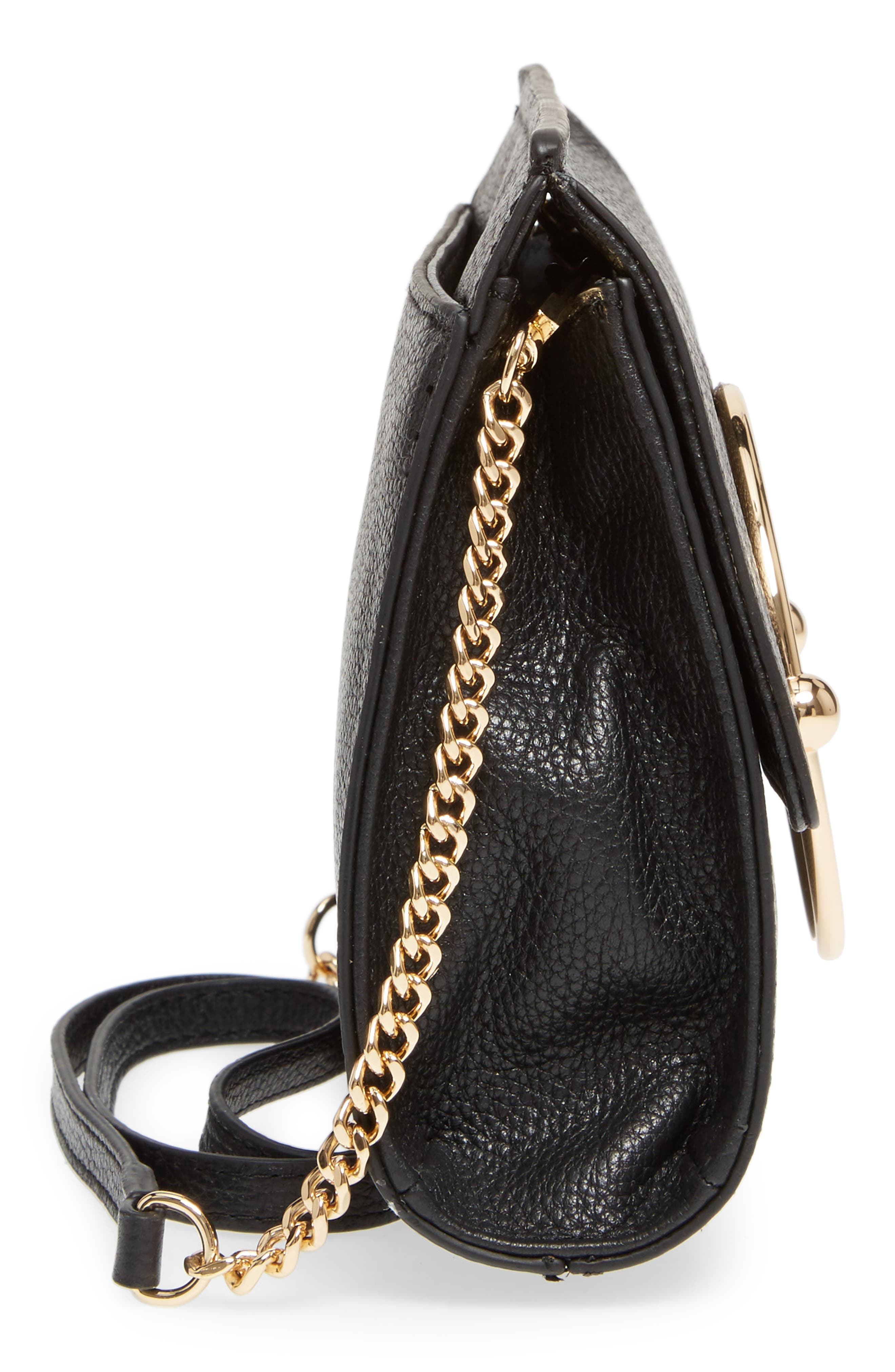 Milly Astor Pebbled Leather Flap Clutch, Alternate, color, 