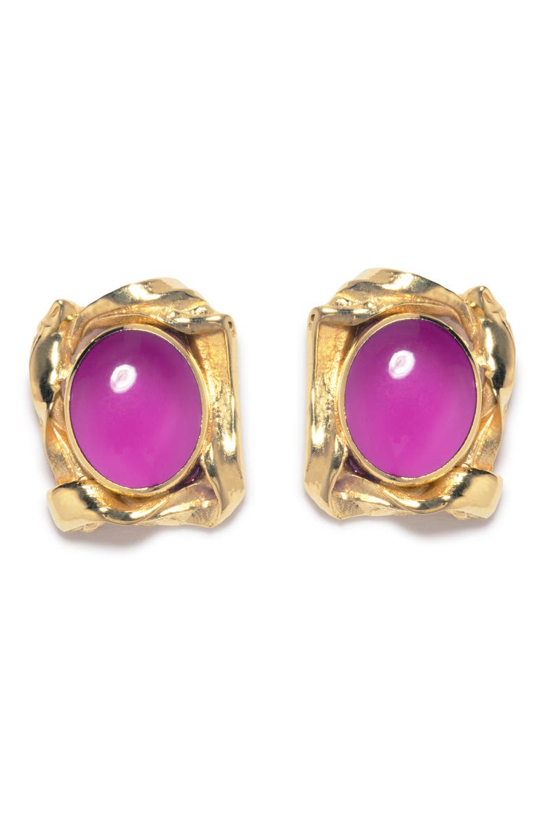 Resin Stud Earrings, Main, color, PINK