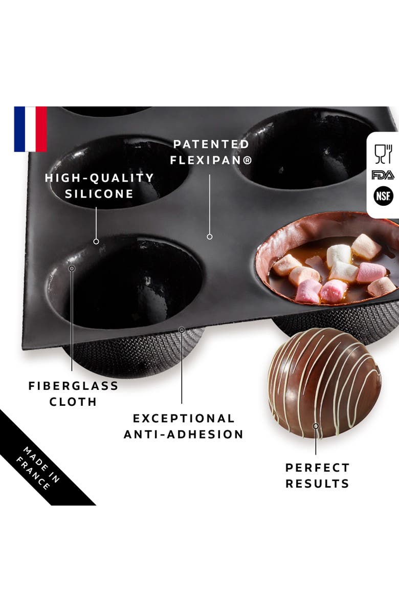 Silpat Flexipan 6 Bomb Cakes Premium Silicone Baking Pan, Alternate, color, Black