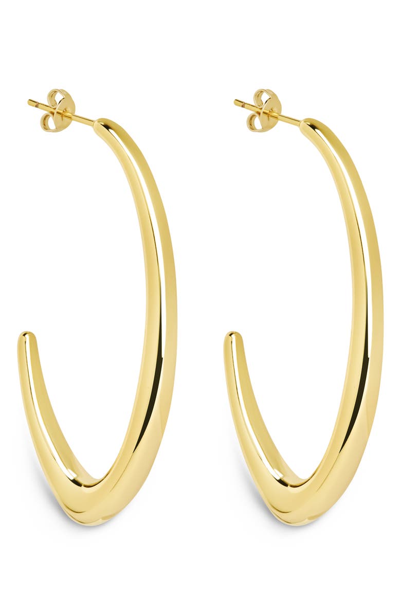 Sterling Forever Azalea Thin Tube Hoop Earrings, Main, color, 