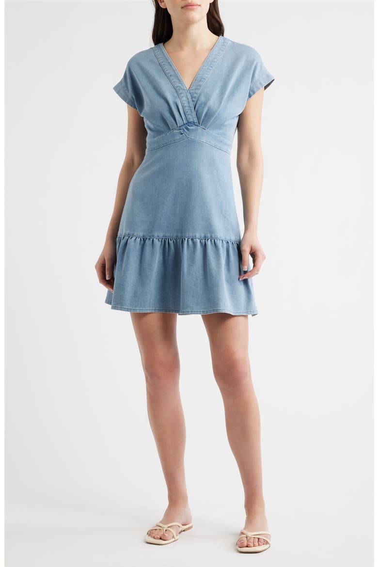Denim Minidress, Main, color, LIGHT INDIGO