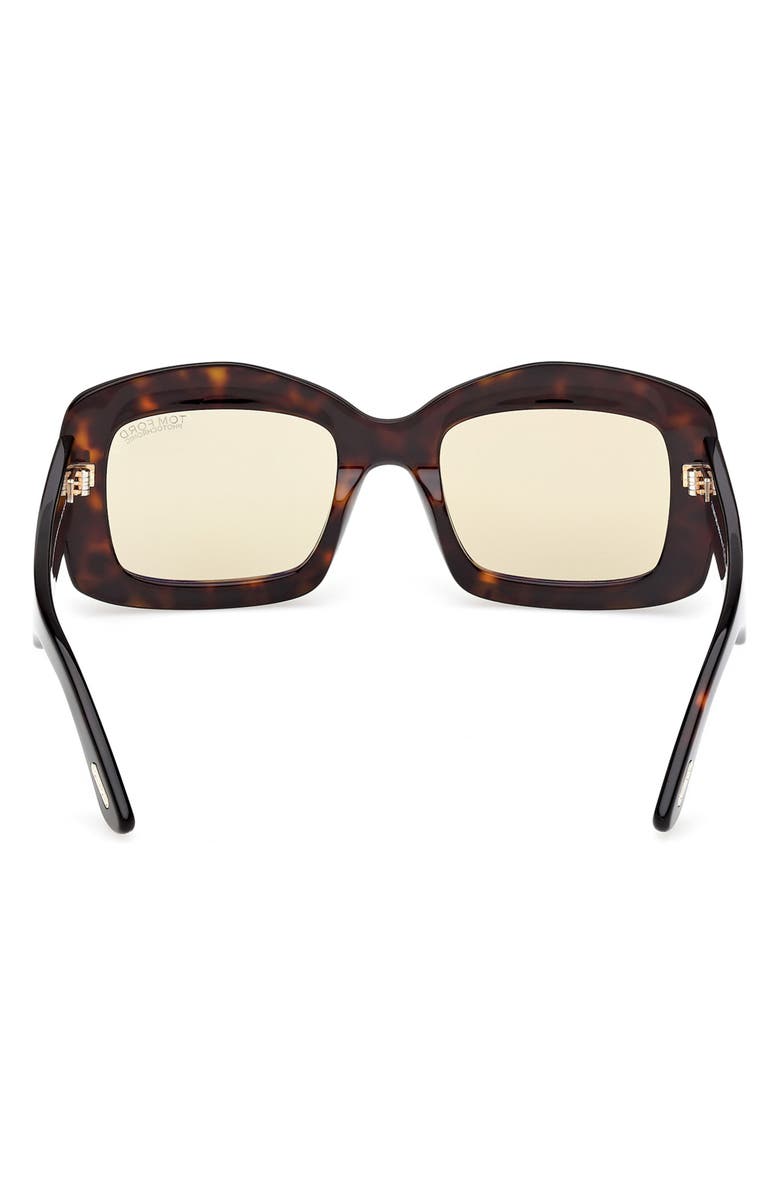 TOM FORD 83mm Square Sunglasses, Alternate, color, Dark Havana / Brown