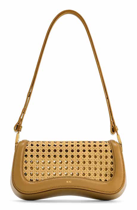 JW PEI Joy Woven Inset Faux Leather Shoulder Bag