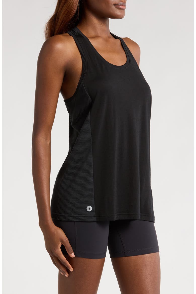 Active Mesh Racerback Tank, Alternate, color, BLACK