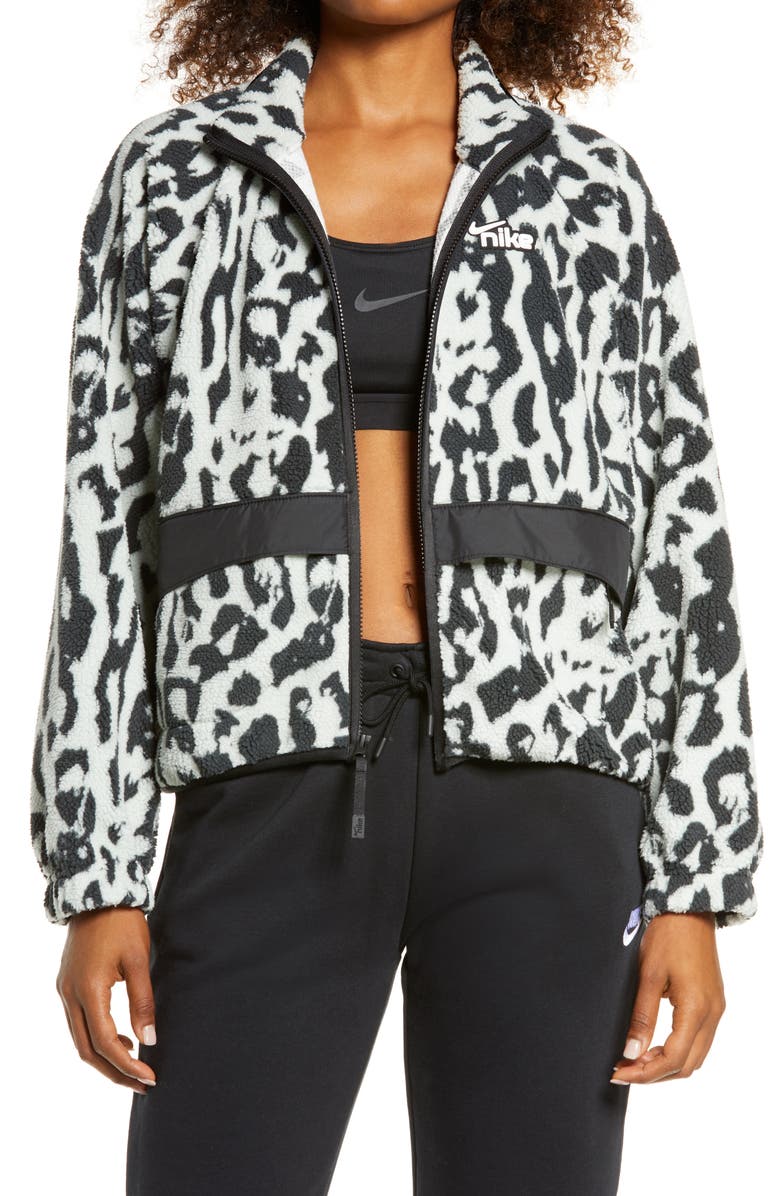 Nike Sportswear Animal Print Fleece Jacket, Main, color,