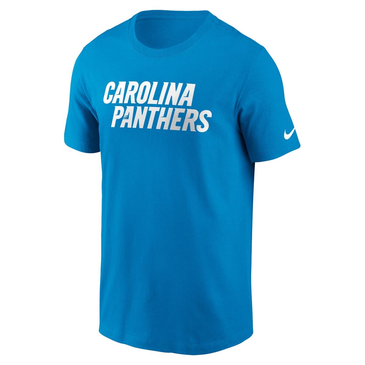 Men's Nike Blue Carolina Panthers Primetime Wordmark Essential T-Shirt - image 2