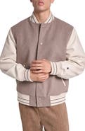 Champion Varsity Jacket with Faux Leather Sleeves