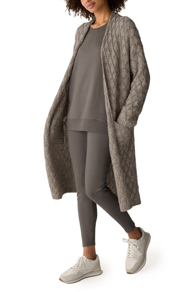 Organic Cotton Diamond Stitch Cardigan, Alternate, color, TWINE