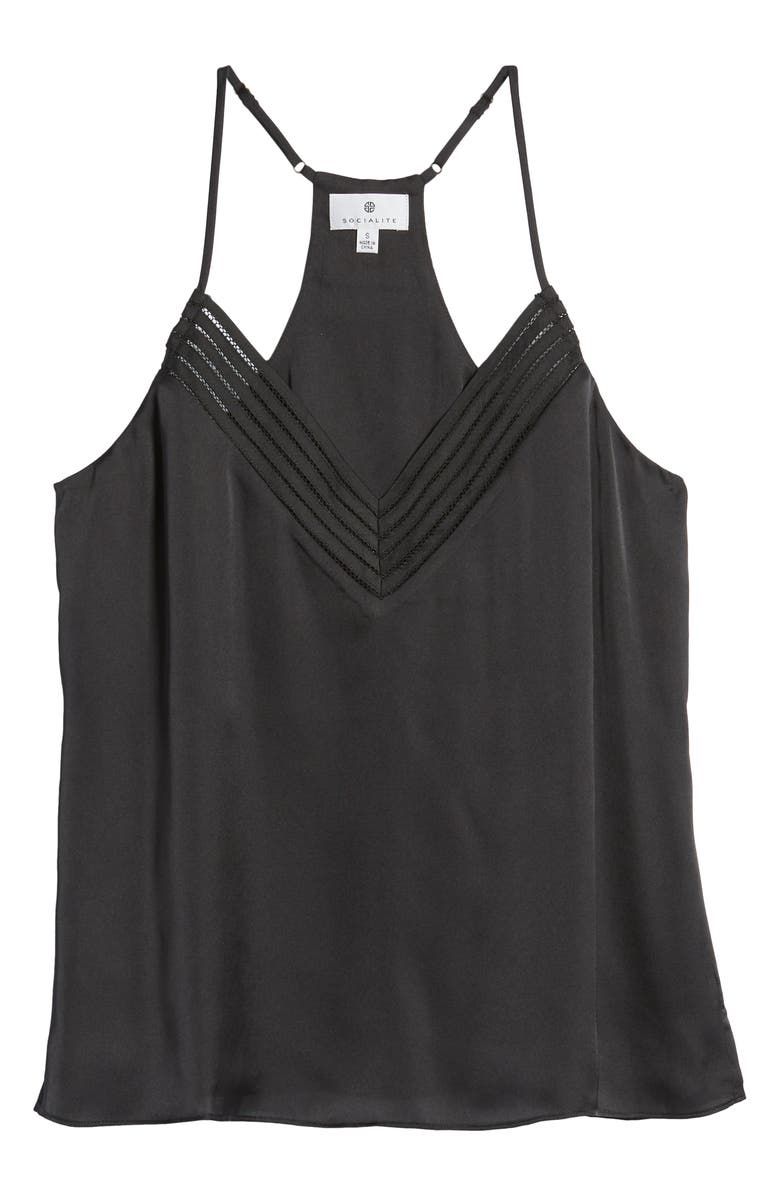Socialite Satin Lattice Detail Camisole, Alternate, color,