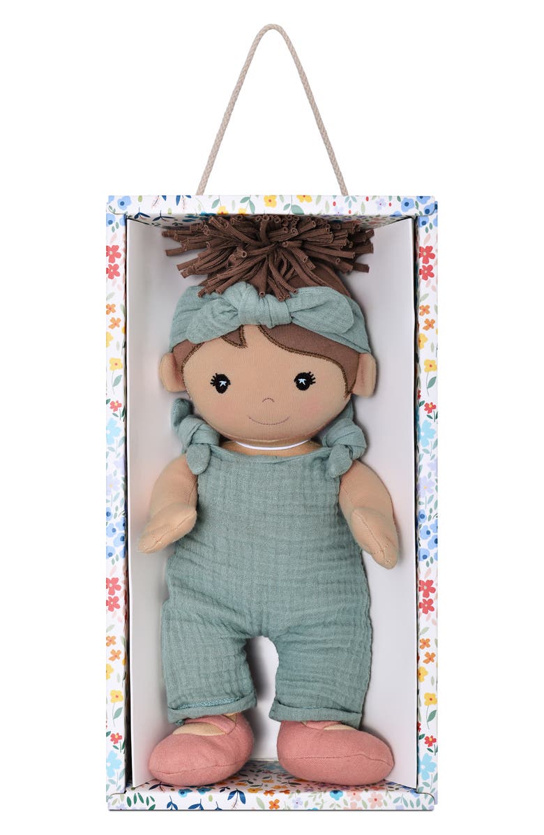 APPLE PARK Soft Organic Cotton Baby Doll, Alternate, color, Teal