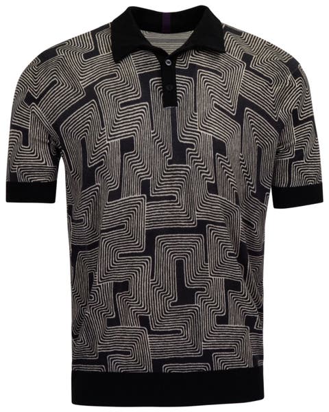 Inter Twine Mens Merino Silk Cashmere Polo