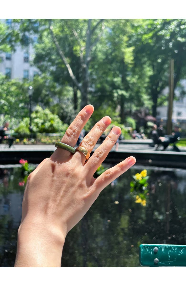 seree Sophia skinny Ribbed jade ring, Alternate, color, 