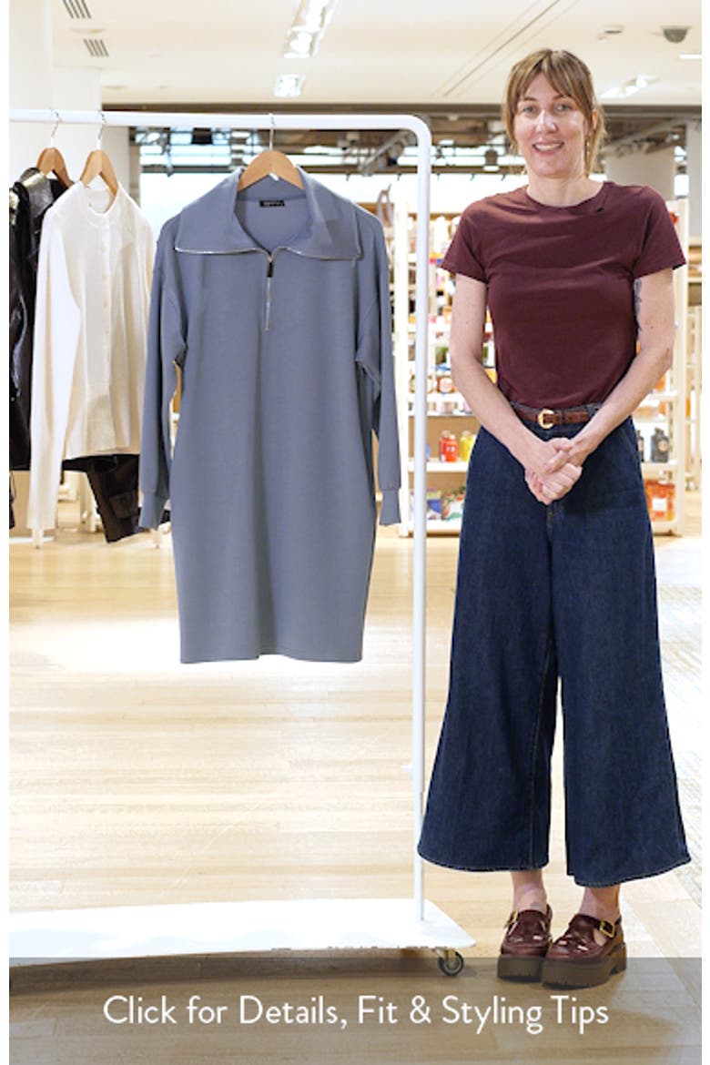 Half Zip Long Sleeve Sweatshirt Dress video