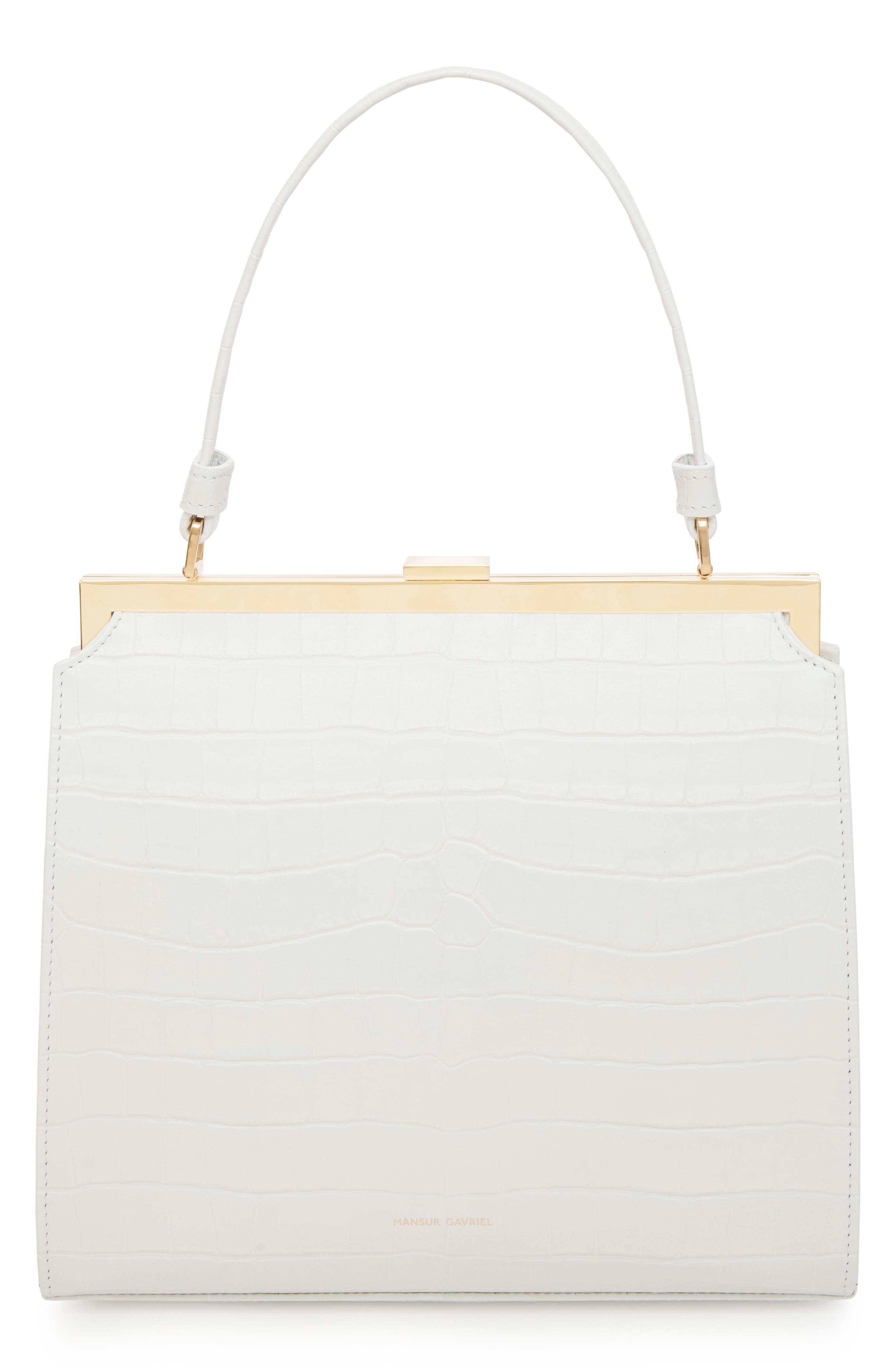 Mansur Gavriel Elegant Croc Embossed Leather Bag, Main, color, 