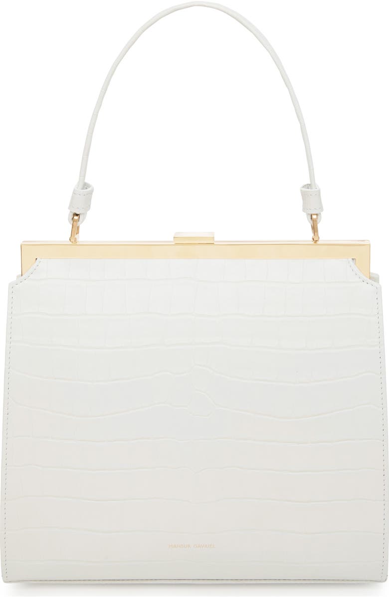 Mansur Gavriel Elegant Croc Embossed Leather Bag, Main, color,