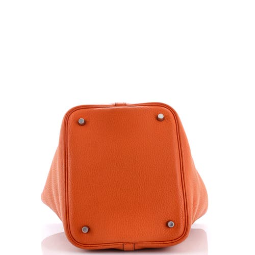 Pre-owned Hermes Hermes Picotin Lock Bag Clemence Mm In Orange