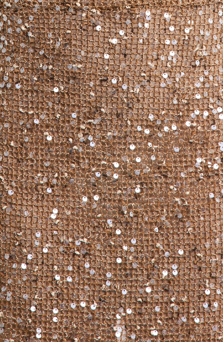 Kulani Kinis Sequin Knit Cowl Halter Minidress, Alternate, color, Esspresso Spritz