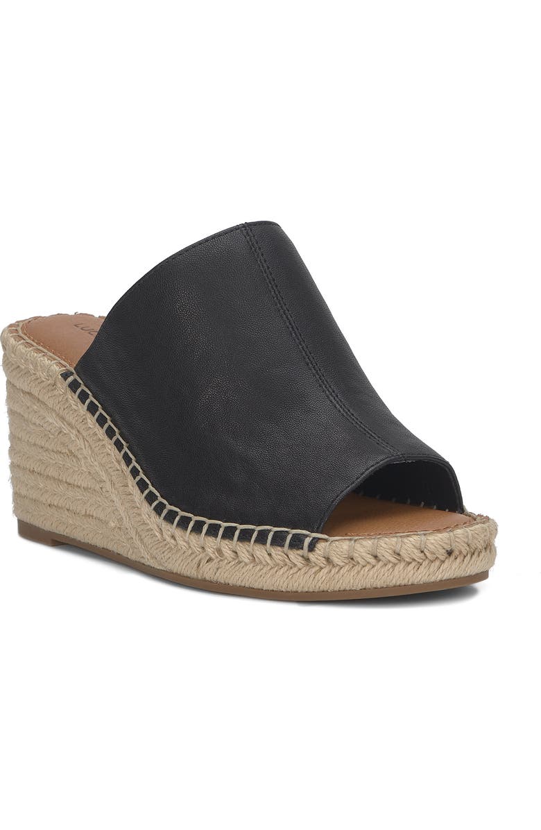 Lucky Brand Cabriah Espadrille Platform Wedge Slide Sandal, Main, color, Black Shsntw