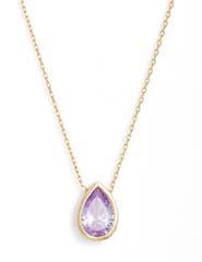 SHYMI Pear Cubic Zirconia Bezel Pendant Necklace