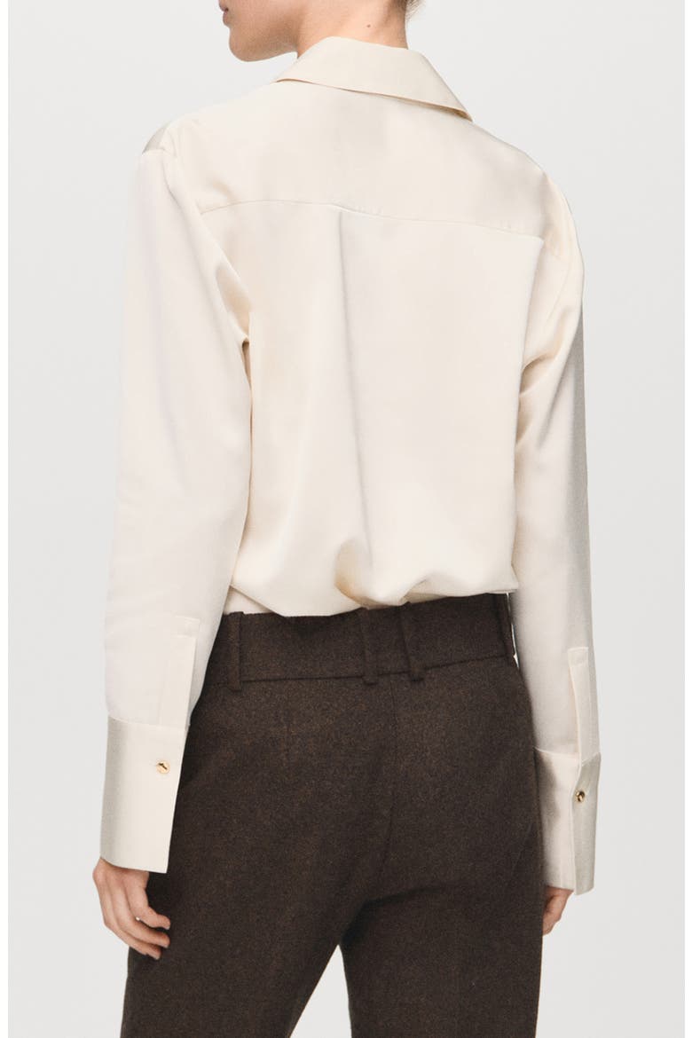 Satin Finish Flowy Shirt, Alternate, color, ECRU