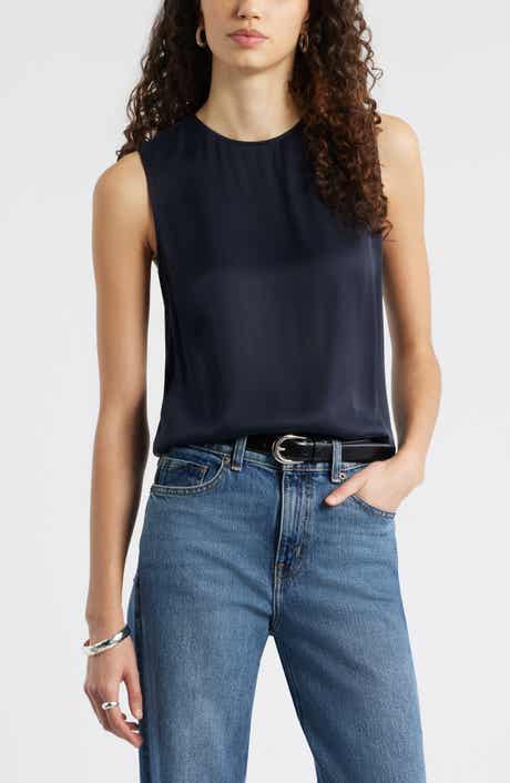 Satin Scoop Neck Tank