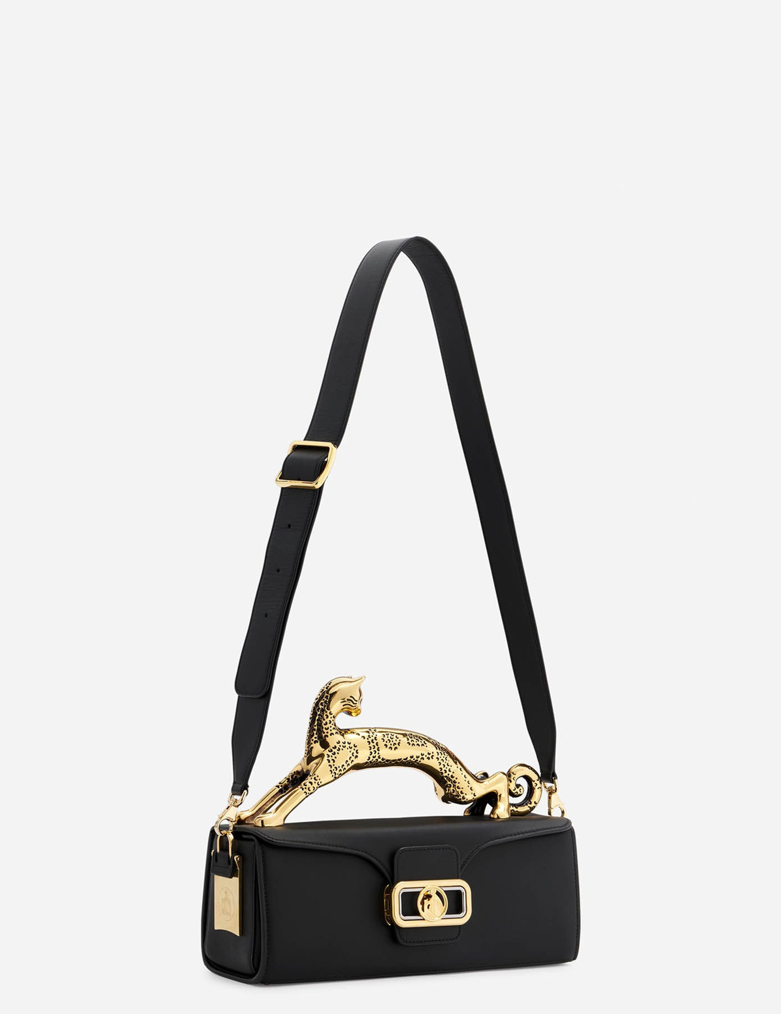 Lanvin Pencil Cat Bag In Box Calf, Alternate, color, Black