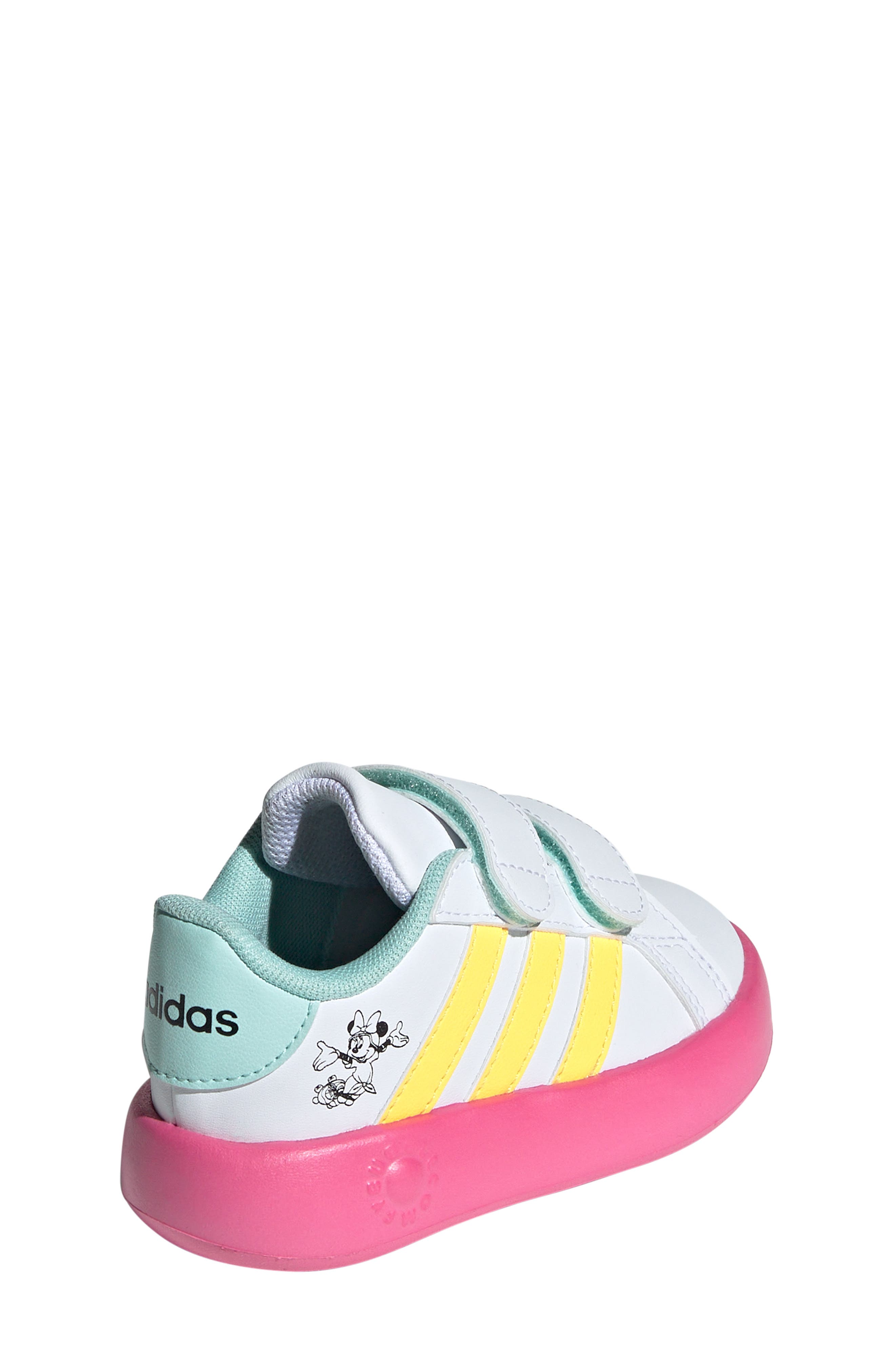adidas x Disney<sup>®</sup> Kids' Minnie Mouse Grandcourt Sneaker, Alternate, color, 
