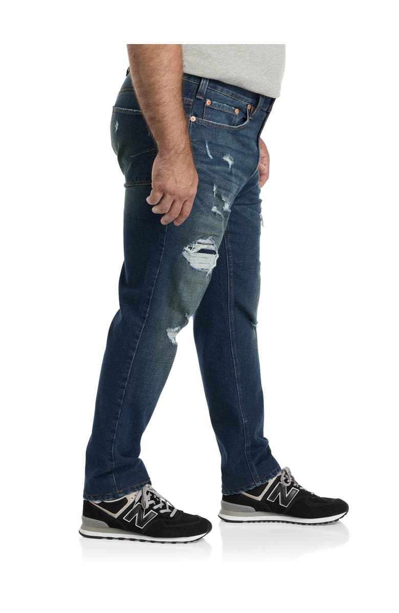 True Nation by DXL Rip and Repair Tapered-Fit Jeans, Alternate, color, Dark And Dirty