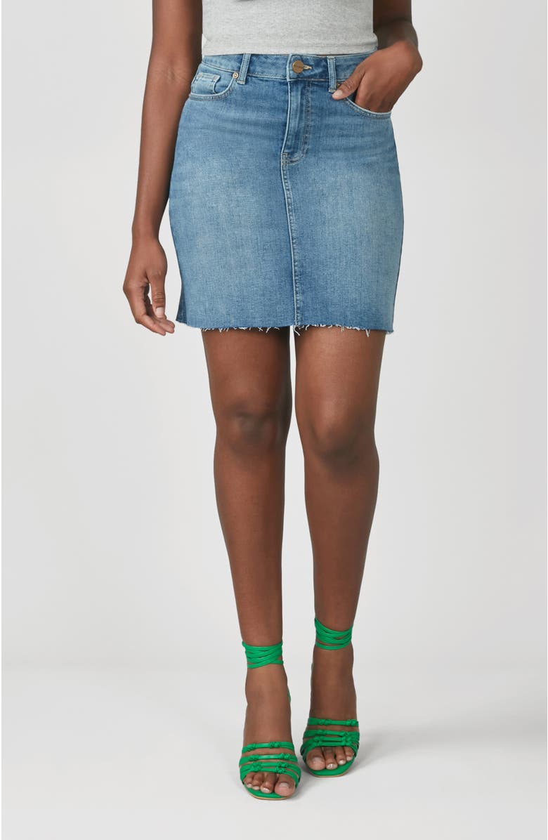 Lola Denim Maddy High Rise Mini Skirt, Main, color, Morning Day Light