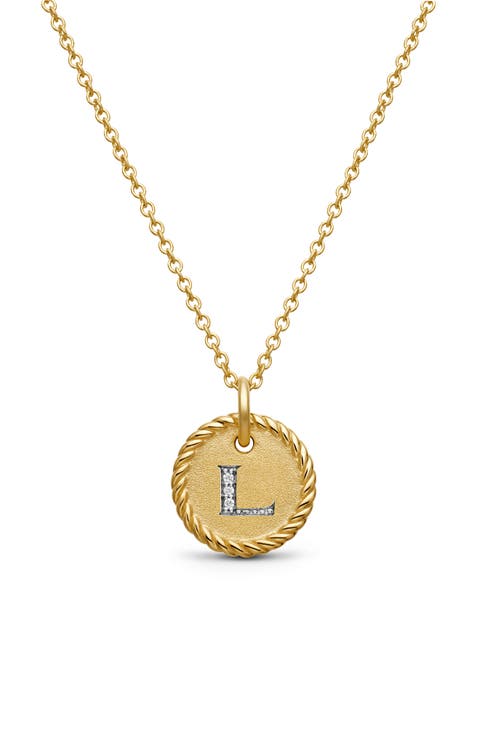 Cable Collectibles Diamond Initial Pendant Necklace