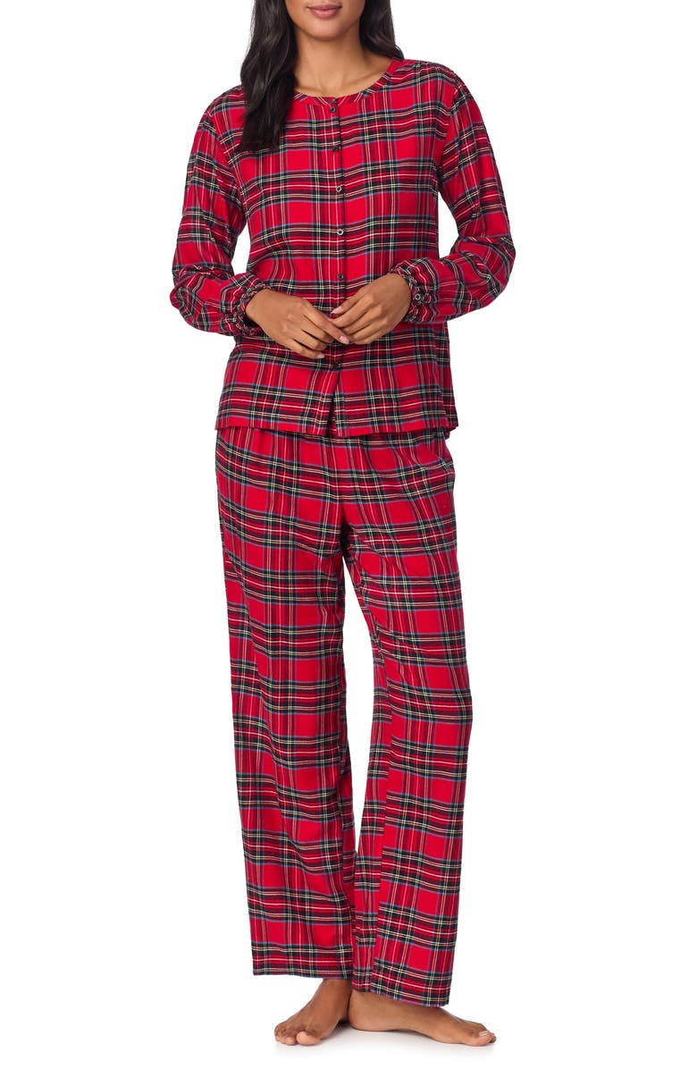 Lauren Ralph Lauren Long Sleeve Plaid Flannel Pajamas, Main, color, 