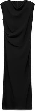 MANGO Ruched Sleeveless Midi Dress