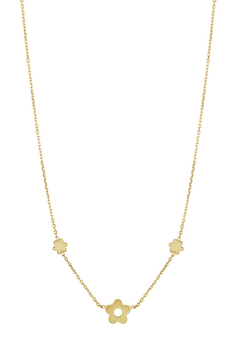 Kids' 14K Gold Flower Station Necklace (Nordstrom Exclusive), Main, color, 14K YELLOW GOLD