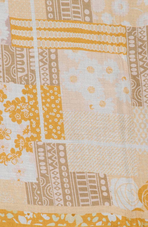 Melrose And Market Patchwork Square Scarf In Yellow Multi Combo