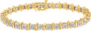 Haus of Brilliance Silver 1.0 Ctw Diamond S-Curve Link Miracle-Set Tennis Bracelet