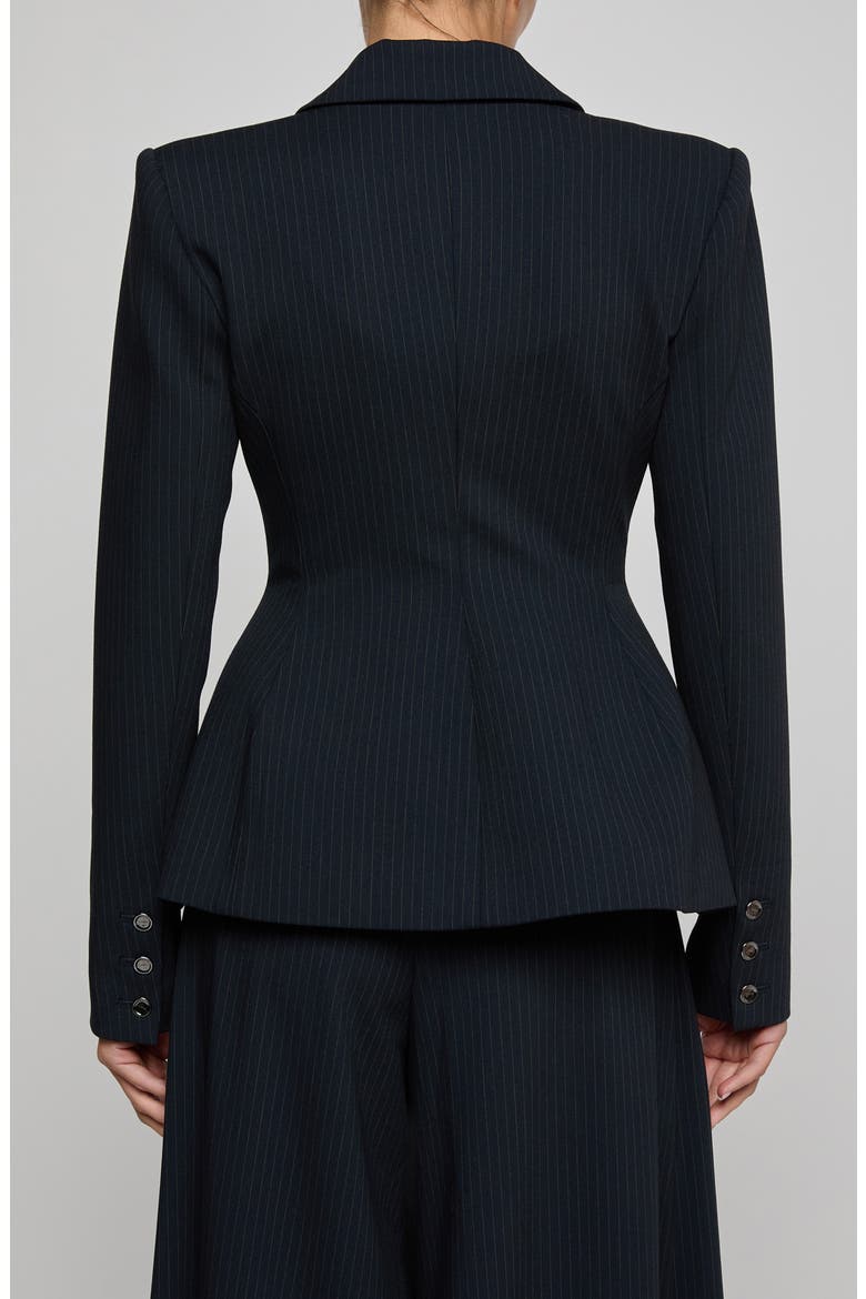 Therese Cinch Waist Blazer, Alternate, color, MIDNIGHT/ IVORY PINSTRIPE