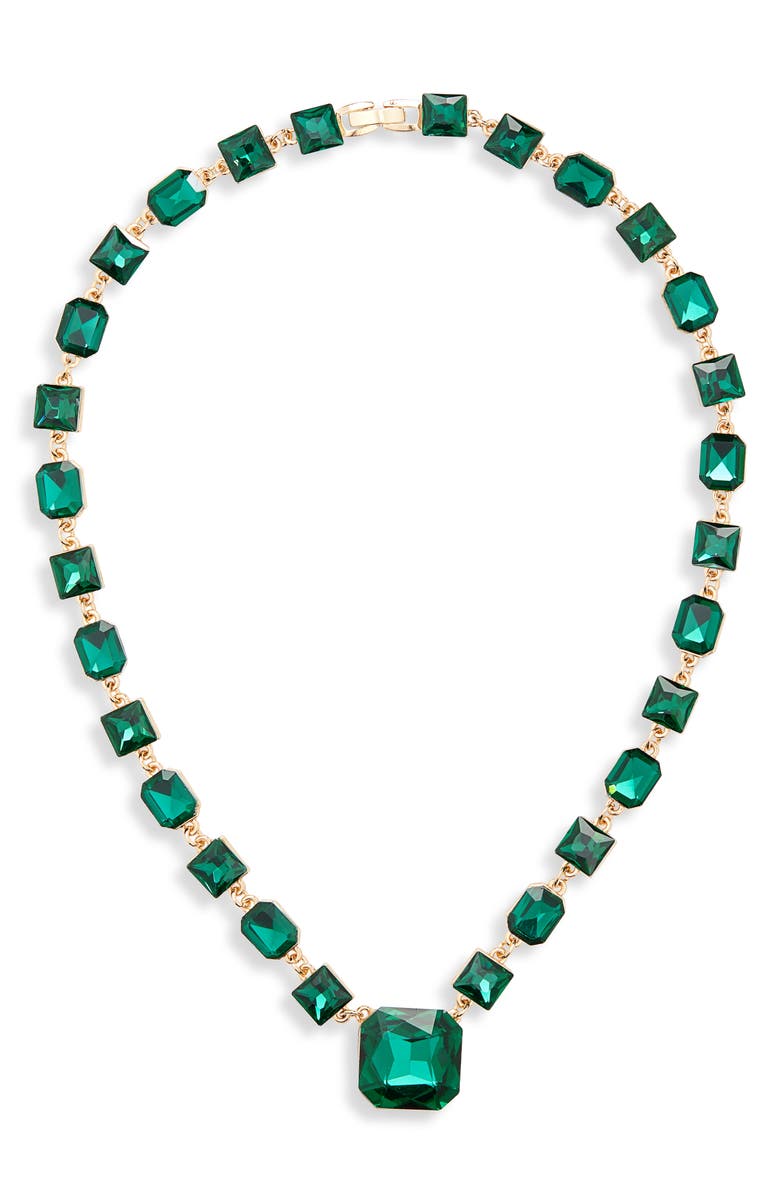 Tasha Crystal Statement Collar Necklace, Main, color, Gold/Emerald