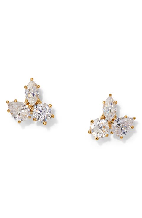 Beatrix Mixed Cubic Zirconia Cluster Stud Earrings