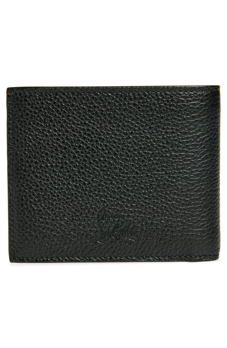 Christian Louboutin Funky Studded Leather Bifold Wallet, Alternate, color, Black/ Gun Metal