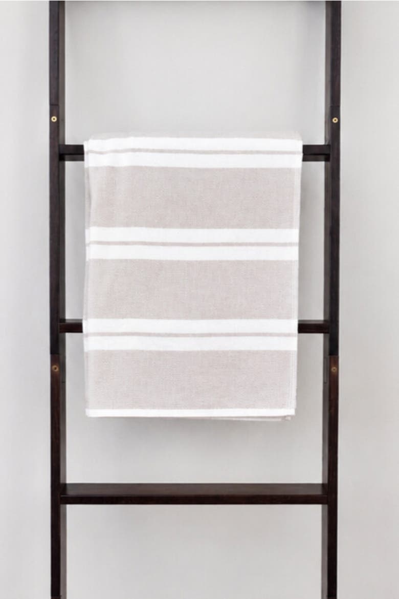Haven Stripe Organic Cotton Terry-Lined Turkish Bath Towel, Alternate, color, Beige