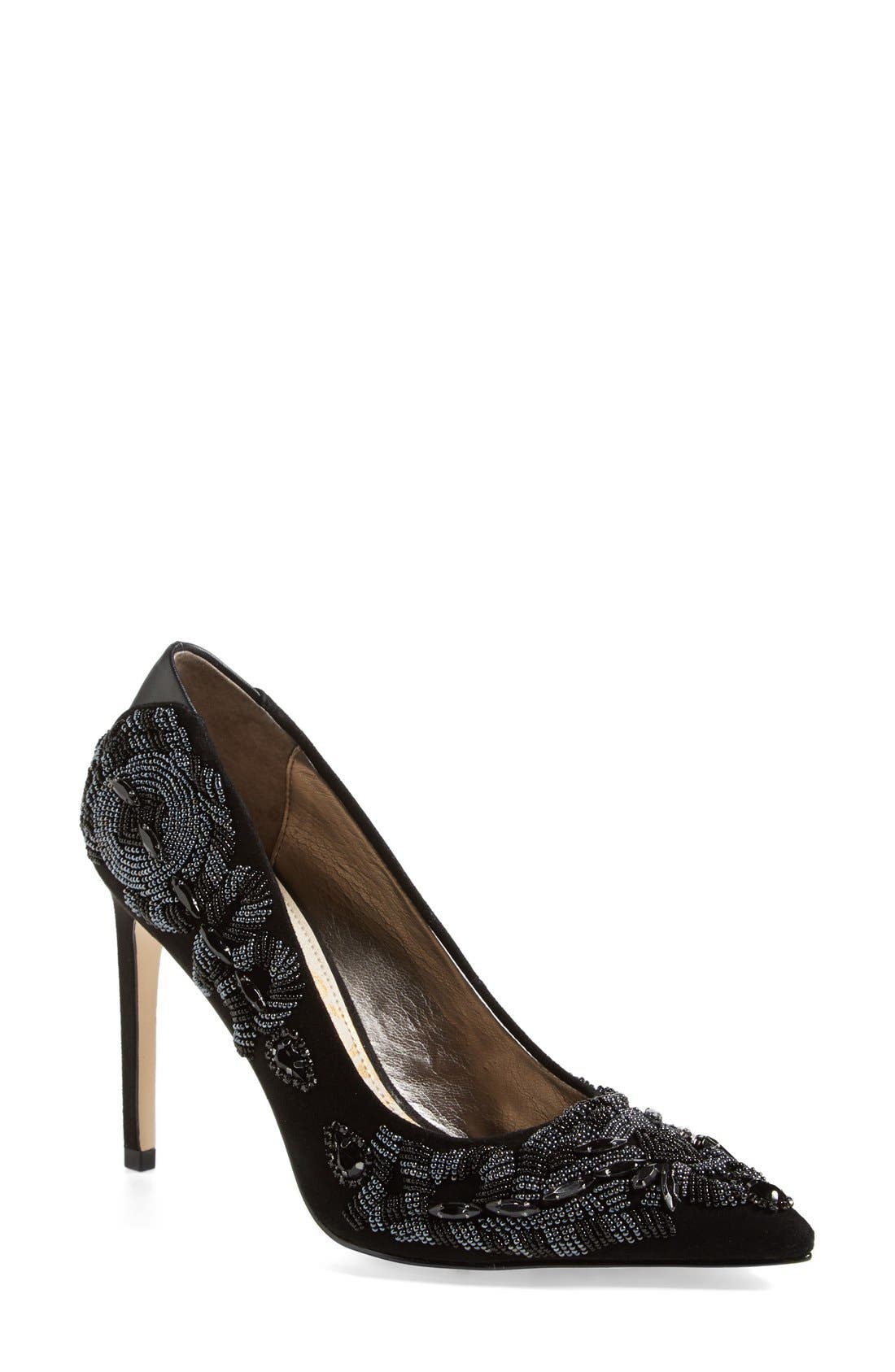 Sam Edelman 'Dani' Beaded Pointy Toe Pump, Main, color, 