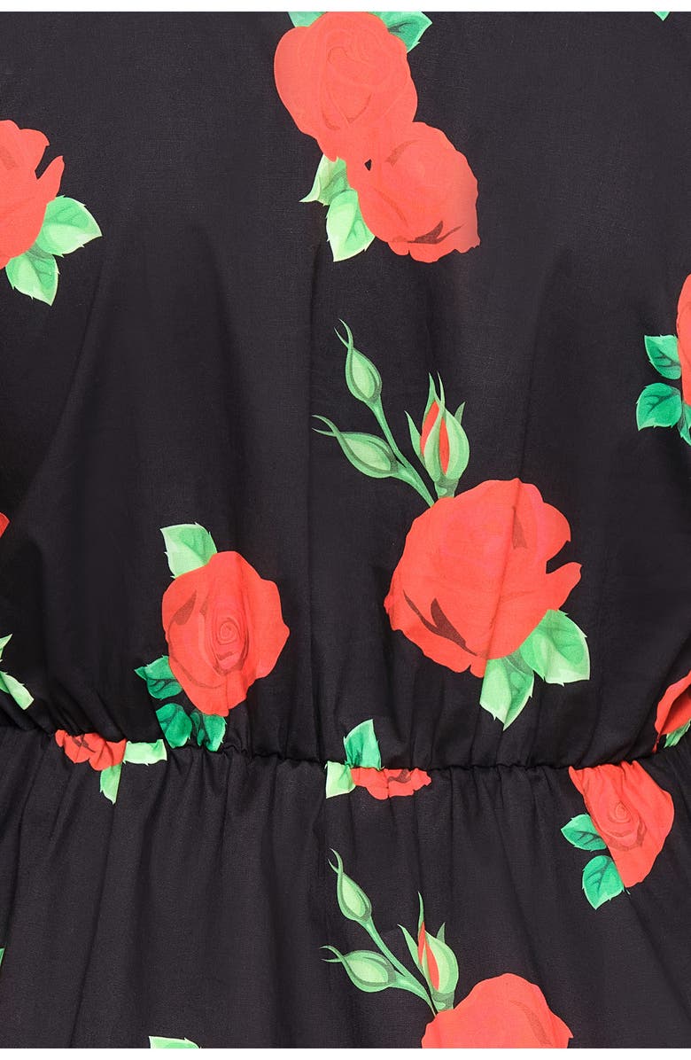 The Lulo Project Wings of the West Floral Long Sleeve Stretch Cotton Dress, Alternate, color, Maxi Roses