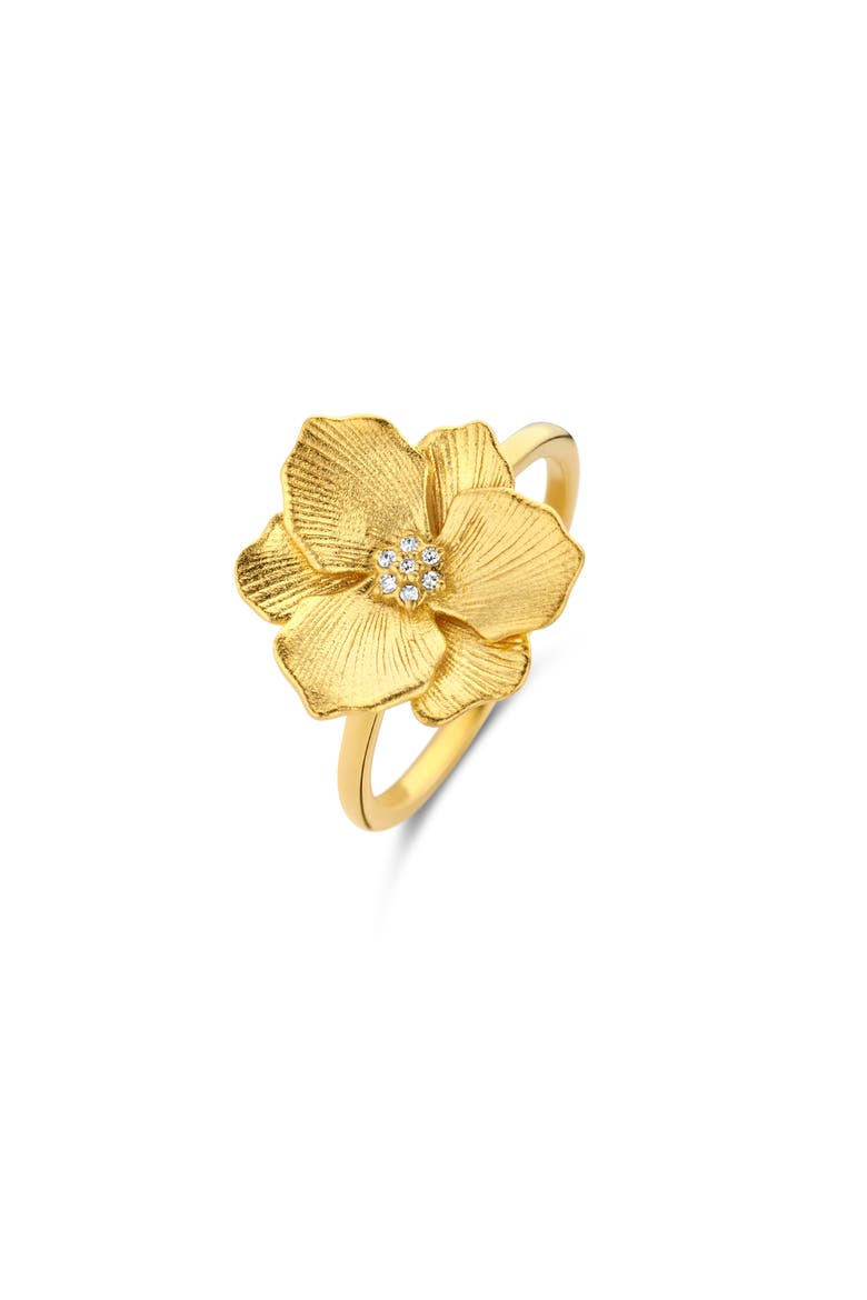 Jasmine Diamond Ring | 7 natural diamonds | 925 Sterling Silver | Ring | 7 | Yellow 18k-Gold Plated, Main, color, Yellow 18k Gold Plated