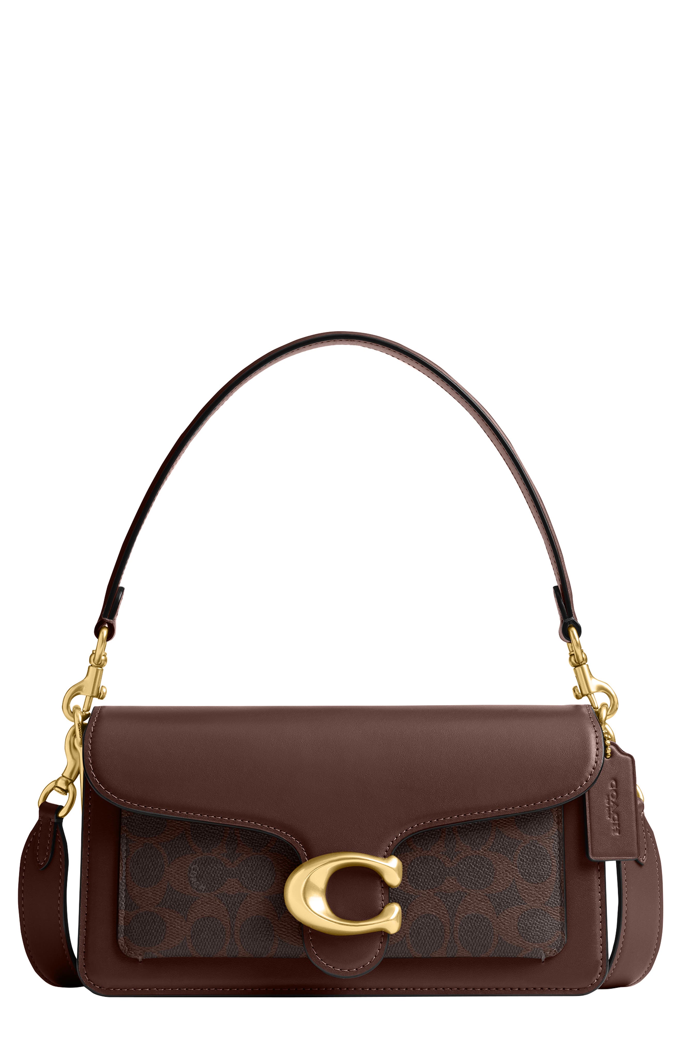 Signature Tabby Coated Canvas & Leather Shoulder Bag, Main, color, MAPLE MAPLE