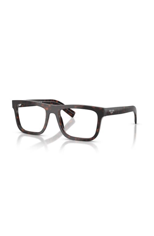 Prada 55mm Rectangle Optical Glasses In Brown
