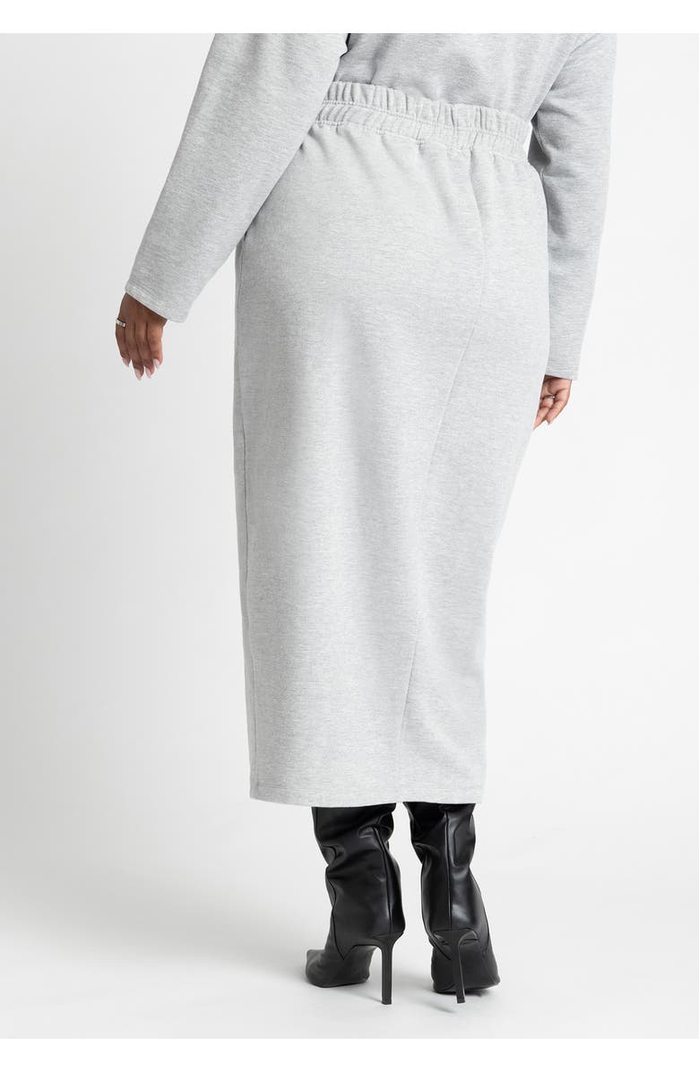 ELOQUII Maxi French Terry Skirt, Alternate, color, Grey